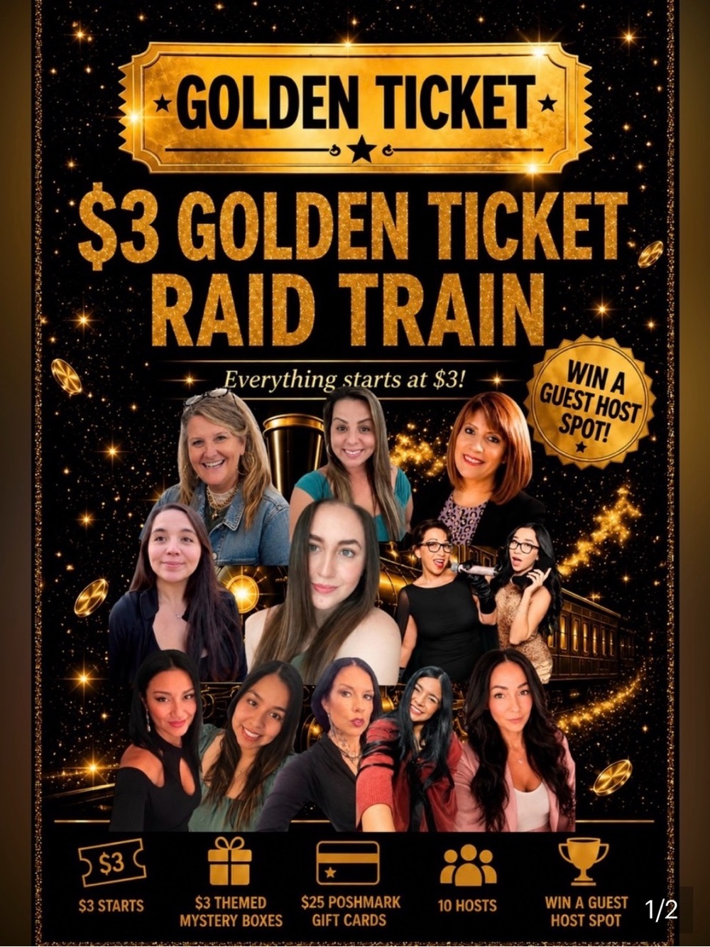 1-50 $3 Golden Ticket Raid Train - No Cancellations, Returns, Refunds